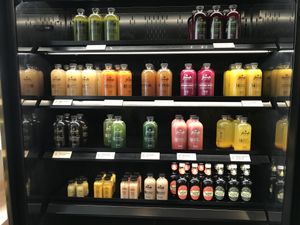 Juice selection at Fresh on Spadina in Toronto