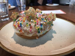 Birthday cake donut at Fresh on Spadina in Toronto