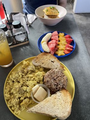 Tofu scramble + Loco Moco  at Vibe in Hilo