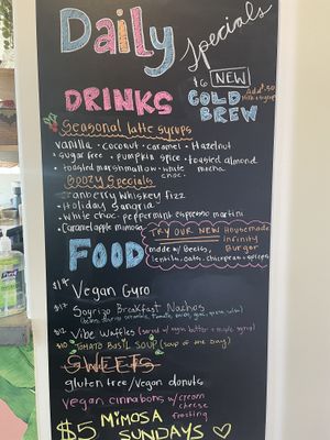 Daily menu  at Vibe in Hilo