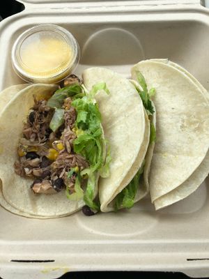 Jackfruit street tacos...nice and spicey at Vibe in Hilo