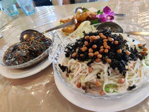 the prawns (recommended by the staff) are good! at Eight Treasures Vegetarian 八宝素食馆 in Central Singapore