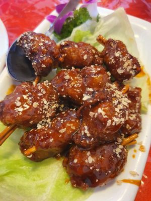 Marmite pork rib ~ Reunion lunch 2021 at Eight Treasures Vegetarian 八宝素食馆 in Central Singapore