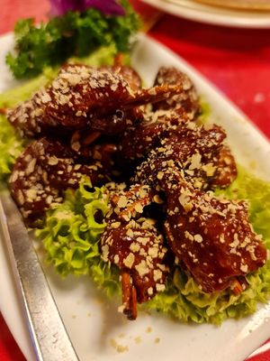 Marmite ribs ~ 20/8/21 at Eight Treasures Vegetarian 八宝素食馆 in Central Singapore