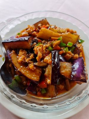 Omnimeat Eggplant ~ 3/10/ 21 at Eight Treasures Vegetarian 八宝素食馆 in Central Singapore