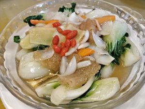 Lily bulbs and bamboo pith at Eight Treasures Vegetarian 八宝素食馆 in Central Singapore
