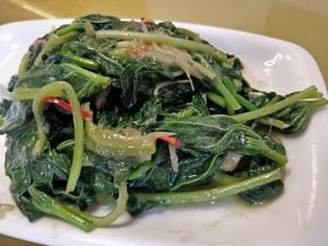 Sambal sweet potatoes leaves at Eight Treasures Vegetarian 八宝素食馆 in Central Singapore