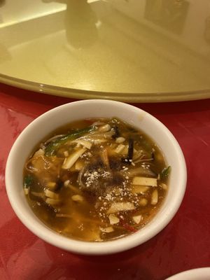 Sour spicy soup  at Eight Treasures Vegetarian 八宝素食馆 in Central Singapore