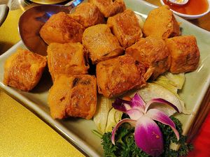 Handmade Har Chor 虾枣  at Eight Treasures Vegetarian 八宝素食馆 in Central Singapore