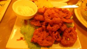 Crispy lotus root and dip at Eight Treasures Vegetarian 八宝素食馆 in Central Singapore