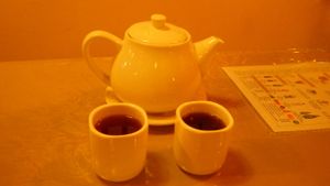 Jasmine tea at Eight Treasures Vegetarian 八宝素食馆 in Central Singapore