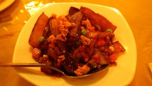 Sze chuan Aubergine at Eight Treasures Vegetarian 八宝素食馆 in Central Singapore