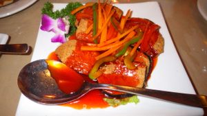 Sweet and sour fish at Eight Treasures Vegetarian 八宝素食馆 in Central Singapore