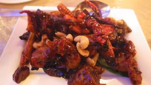 Kung bao monkeyhead mushrooms at Eight Treasures Vegetarian 八宝素食馆 in Central Singapore