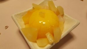 Mango Pudding Dessert at Eight Treasures Vegetarian 八宝素食馆 in Central Singapore