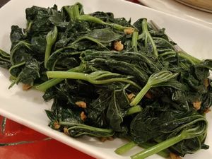 sauteed Sweet potato leaves at Eight Treasures Vegetarian 八宝素食馆 in Central Singapore