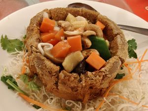 Fragrant Veg Yam ring at Eight Treasures Vegetarian 八宝素食馆 in Central Singapore