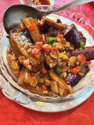 Spicy Eggplant Feb 25 at Eight Treasures Vegetarian 八宝素食馆 in Central Singapore