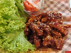 Korean veg chicken at Eight Treasures Vegetarian 八宝素食馆 in Central Singapore