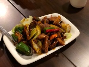 Black pepper monkey head mushroom at Eight Treasures Vegetarian 八宝素食馆 in Central Singapore