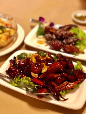 Gongbao Monkey Head mushrooms at Eight Treasures Vegetarian 八宝素食馆 in Central Singapore