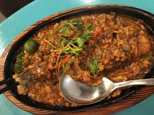 Sambal fish  at Eight Treasures Vegetarian 八宝素食馆 in Central Singapore