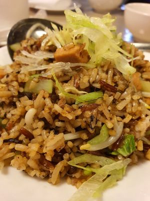 Olive fried rice at Eight Treasures Vegetarian 八宝素食馆 in Central Singapore