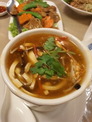 Hot and sour soup at Eight Treasures Vegetarian 八宝素食馆 in Central Singapore