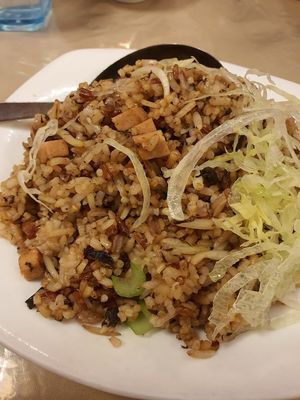 Olive fried rice at Eight Treasures Vegetarian 八宝素食馆 in Central Singapore