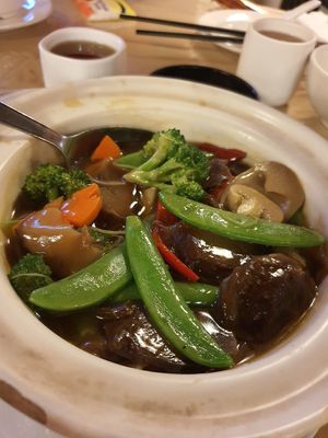 Sea cucumber hot pot at Eight Treasures Vegetarian 八宝素食馆 in Central Singapore