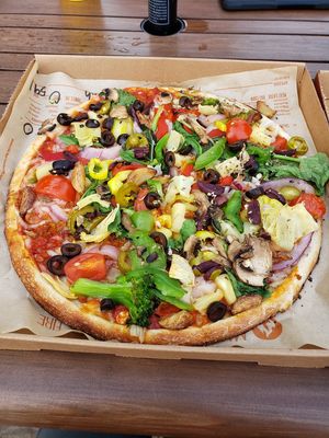 Vegan build your own pie. at Blaze Pizza in Amherst