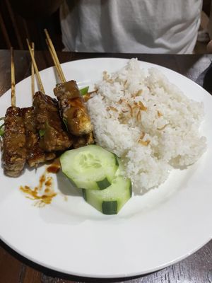 Tempeh satay (comes with rice)  at Soka Warung in Penida Island