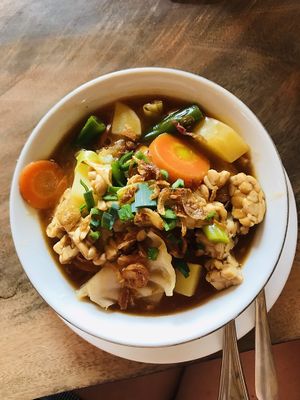 Vegan Cap Cay with tempeh  at Soka Warung in Penida Island