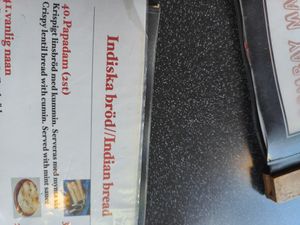 Menu at Bombay Masala in Skoevde