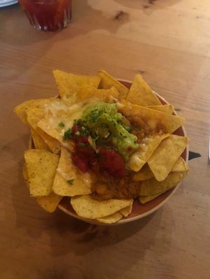 Nachos with refried beans  at Bar eS Ambleside in Ambleside