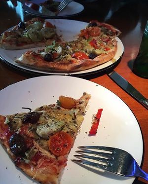 Giardiniera pizza at Pizza Express in Paphos