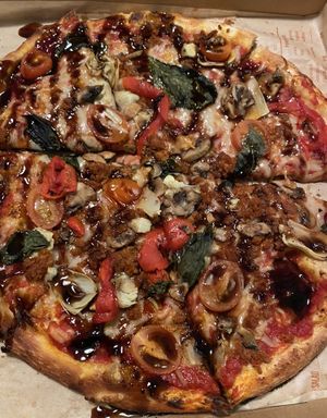 Pizza! (I would personally opt not to get the balsamic next time though)  at Blaze Pizza in College Station