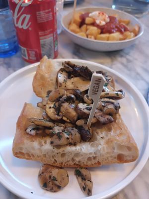 Garlic Wild mushrooms on toast at Salt House Tapas in Liverpool