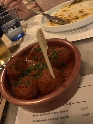 Vegan meatballs   at Salt House Tapas in Liverpool