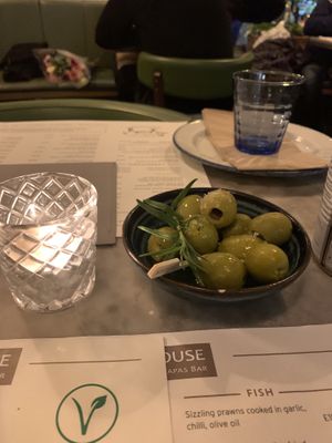 Olives  at Salt House Tapas in Liverpool