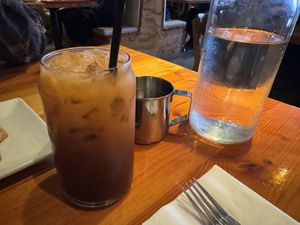 Thai Tea with coconut milk  at Thai by Trio in Los Angeles