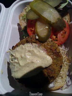 veggie burger to-go at Fresh Kitchen + Juice Bar in Toronto