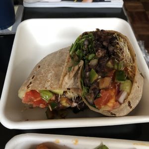 black bean burrito  at Fresh Kitchen + Juice Bar in Toronto