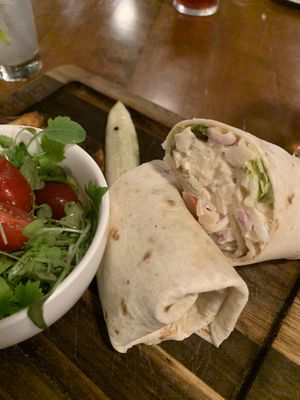 Vegan lobster wrap  at The Causeway in Spruce Head