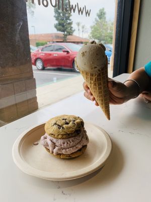 Icecream Sandwich and icecream in a cone. Yummy 😋 at Hug Life in Orange