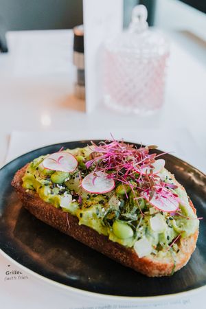 avocado toast at Elate Lounge in Calgary