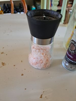 Never seen himalayan salt readily on.a table! at Handley Organics in Ledbury
