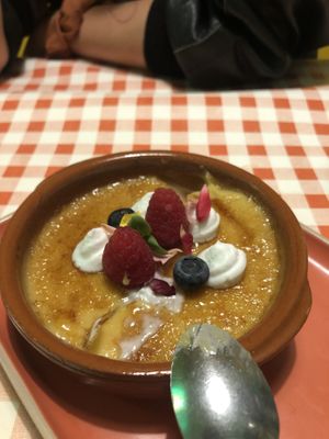 Vegan creme brulee at La Verduleria in Tenerife