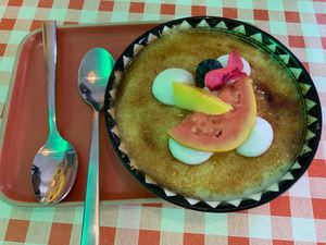 Vegan creme brûlée   at La Verduleria in Tenerife