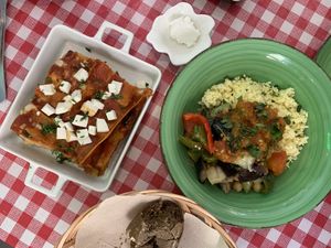 Riquísimo, lasaña y cuscus con ratatui  at La Verduleria in Tenerife